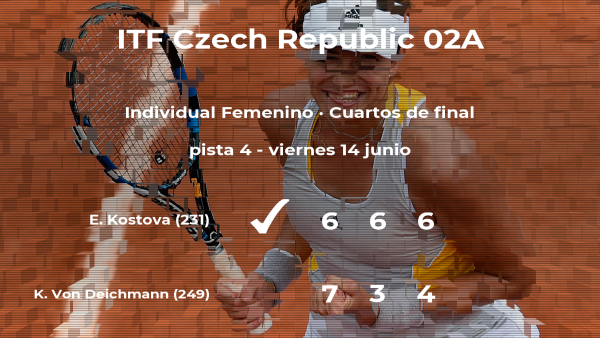 La tenista Elitsa Kostova vence en los cuartos de final del torneo de Prerov La tenista Elitsa Kostova vence en los cuartos de final del torneo de Prerov