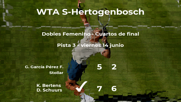Las tenistas Bertens y Schuurs estarán en las semifinales del torneo WTA International de 's-Hertogenbosch Las tenistas Bertens y Schuurs estarán en las semifinales del torneo WTA International de 's-Hertogenbosch