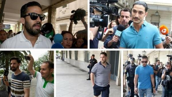 Los cinco condenados de la Manada. Los cinco condenados de la Manada.