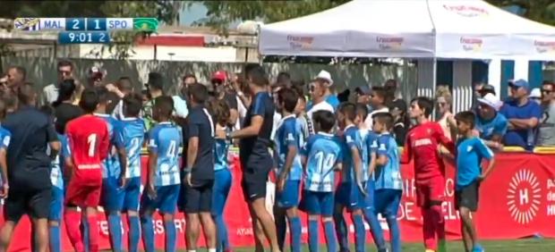 Los niños del Málaga dan una lección a sus padres