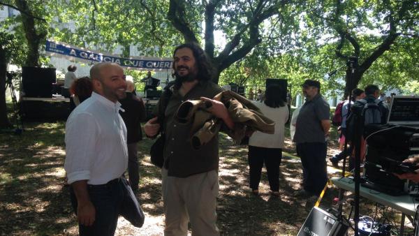 Antón Sánchez y Luís Villares en el acto de En Marea Antón Sánchez y Luís Villares en el acto de En Marea