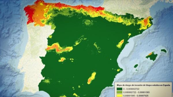 Mapa de la velutina en España Mapa de la velutina en España