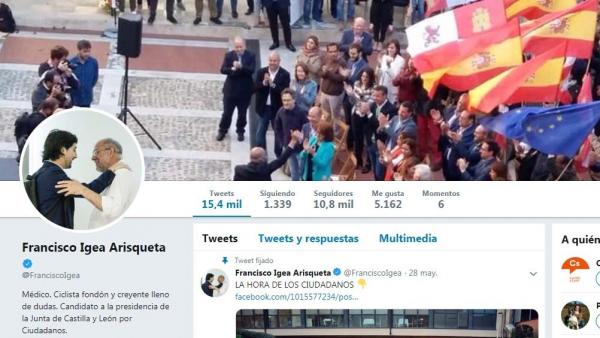 Francisco Igea muestra en su perfil de Twitter una foto suya con Toni Roldán. Francisco Igea muestra en su perfil de Twitter una foto suya con Toni Roldán.