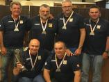Los seis pescadores aragoneses que han quedado subcampeones en esta prueba nacional de pesca.