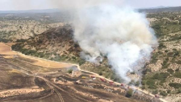 Un incendio en un campo de cultivo de cereales de Biosca quema 10 hectáreas. Un incendio en un campo de cultivo de cereales de Biosca quema 10 hectáreas.
