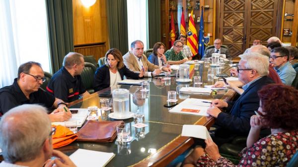 Reunión de coordinación ante la activación del plan de Protección Civil por olas de calor en Zaragoza. Reunión de coordinación ante la activación del plan de Protección Civil por olas de calor en Zaragoza.