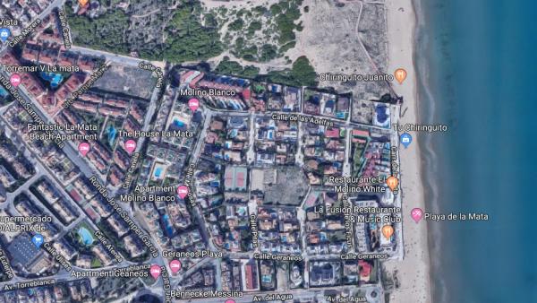 Imagen de Google Maps de la Playa La Mata de Torrevieja Imagen de Google Maps de la Playa La Mata de Torrevieja