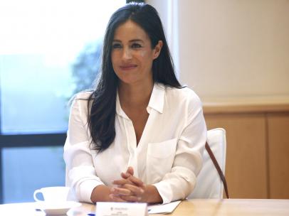 La vicealcaldesa de Madid, Begoña Villacís, durante la primera reunión de la Junta de Gobierno municipal de Madrid de su mandato.