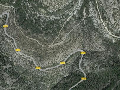 Trazadod i la CV-363 en el terme de Llaures dels Oms