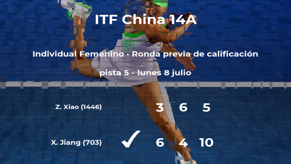 Xinyu Jiang consigue ganar en la ronda previa de calificación contra Zheng Hua Xiao Xinyu Jiang consigue ganar en la ronda previa de calificación contra Zheng Hua Xiao