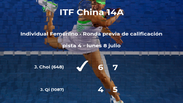 Ji-Hee Choi venció a la tenista Jiatian Qi en la ronda previa de calificación del torneo de Ulanqab Ji-Hee Choi venció a la tenista Jiatian Qi en la ronda previa de calificación del torneo de Ulanqab
