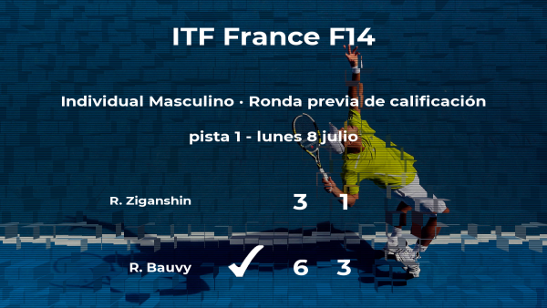 Triunfo de Romain Bauvy en la ronda previa de calificación Triunfo de Romain Bauvy en la ronda previa de calificación