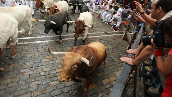 El primero encierro de los Sanfermines protagonizado por toros de Puerto de San Lorenzo. El primero encierro de los Sanfermines protagonizado por toros de Puerto de San Lorenzo.