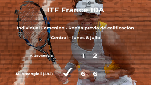 La tenista Manon Arcangioli consigue la plaza para la siguiente fase tras ganar en la ronda previa de calificación La tenista Manon Arcangioli consigue la plaza para la siguiente fase tras ganar en la ronda previa de calificación