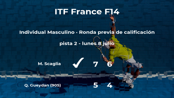 Mathieu Scaglia vence a Quentin Gueydan en la ronda previa de calificación Mathieu Scaglia vence a Quentin Gueydan en la ronda previa de calificación