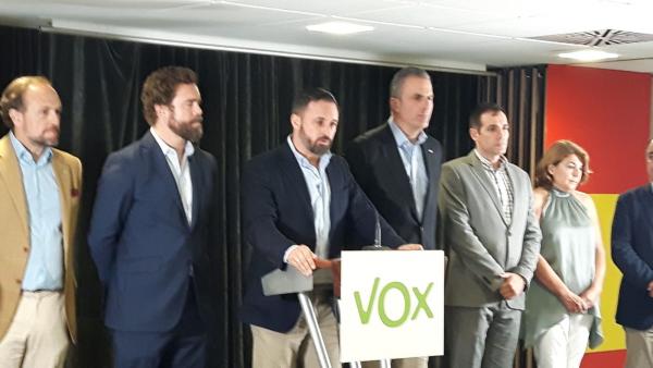 EL PRESIDENTE DE VOX, SANTIGAO ABASCAL, EN RUEDA DE PRENSA EN MURCIA EL PRESIDENTE DE VOX, SANTIGAO ABASCAL, EN RUEDA DE PRENSA EN MURCIA