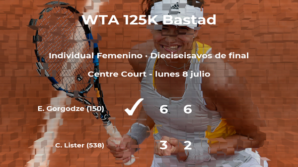 Ekaterine Gorgodze consigue clasificarse para los octavos de final a costa de Cornelia Lister Ekaterine Gorgodze consigue clasificarse para los octavos de final a costa de Cornelia Lister