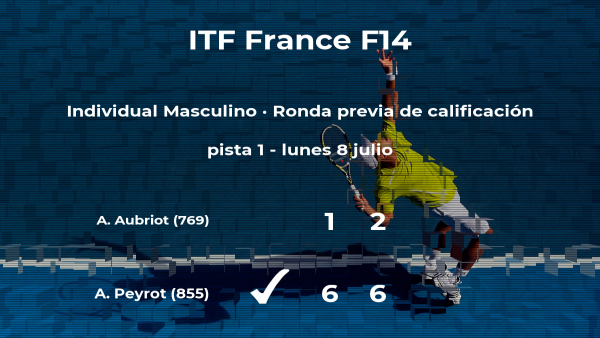 Alexandre Peyrot pasa de ronda del torneo de Ajaccio Alexandre Peyrot pasa de ronda del torneo de Ajaccio