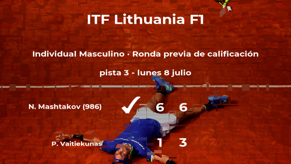 El tenista Nikita Mashtakov gana a Pijus Vaitiekunas en la ronda previa de calificación El tenista Nikita Mashtakov gana a Pijus Vaitiekunas en la ronda previa de calificación