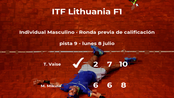 El tenista Tomas Vaise logra ganar en la ronda previa de calificación contra el tenista Michal Mikula El tenista Tomas Vaise logra ganar en la ronda previa de calificación contra el tenista Michal Mikula
