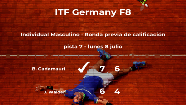 El tenista Buvaysar Gadamauri logra ganar en la ronda previa de calificación a costa del tenista Jim Walder El tenista Buvaysar Gadamauri logra ganar en la ronda previa de calificación a costa del tenista Jim Walder