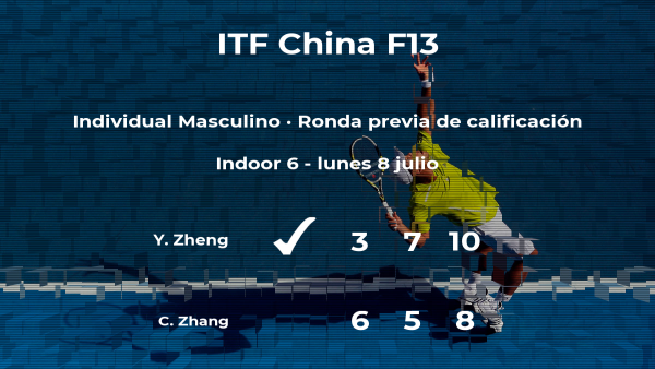El tenista Yanjie Zheng vence al tenista Changli Zhang en la ronda previa de calificación El tenista Yanjie Zheng vence al tenista Changli Zhang en la ronda previa de calificación
