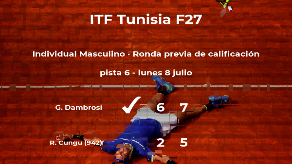 Giacomo Dambrosi vence al tenista Rrezart Cungu en la ronda previa de calificación Giacomo Dambrosi vence al tenista Rrezart Cungu en la ronda previa de calificación