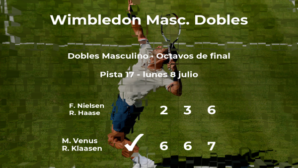 Venus y Klaasen vencen en los octavos de final de Wimbledon Venus y Klaasen vencen en los octavos de final de Wimbledon