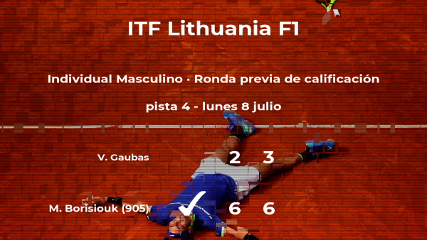 Martin Borisiouk logra ganar en la ronda previa de calificación contra el tenista Vilius Gaubas Martin Borisiouk logra ganar en la ronda previa de calificación contra el tenista Vilius Gaubas