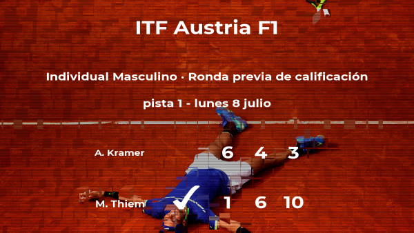 Moritz Thiem pasa a la siguiente fase del torneo de Telfs Moritz Thiem pasa a la siguiente fase del torneo de Telfs