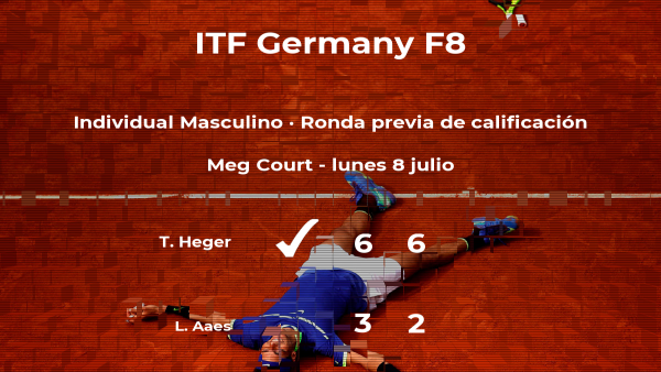 El tenista Tim Heger venció al tenista Ludvig Aaes en la ronda previa de calificación del torneo de Marburgo El tenista Tim Heger venció al tenista Ludvig Aaes en la ronda previa de calificación del torneo de Marburgo