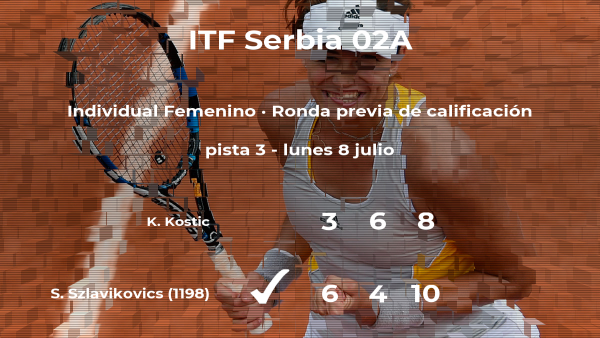 Szabina Szlavikovics vence a la tenista Katarina Kostic en la ronda previa de calificación Szabina Szlavikovics vence a la tenista Katarina Kostic en la ronda previa de calificación