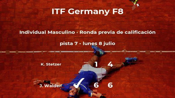 Victoria para el tenista Jordi Walder en la ronda previa de calificación Victoria para el tenista Jordi Walder en la ronda previa de calificación