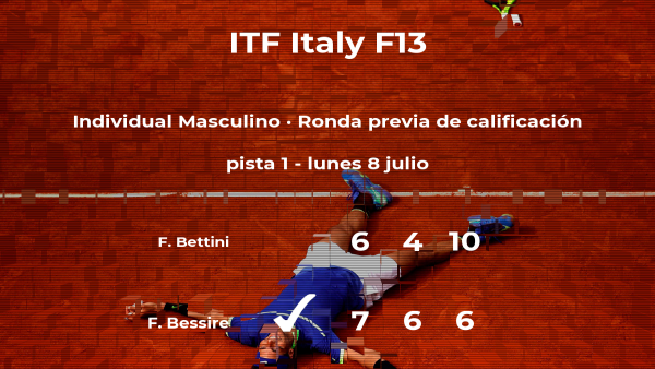 Francesco Bessire consigue la plaza para la siguiente fase tras ganar en la ronda previa de calificación Francesco Bessire consigue la plaza para la siguiente fase tras ganar en la ronda previa de calificación