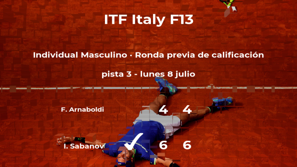 El tenista Ivan Sabanov consigue la plaza para la siguiente fase tras ganar en la ronda previa de calificación El tenista Ivan Sabanov consigue la plaza para la siguiente fase tras ganar en la ronda previa de calificación