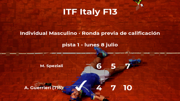 Andrea Guerrieri ganó a Maurizio Speziali en la ronda previa de calificación del torneo de Casinalbo Andrea Guerrieri ganó a Maurizio Speziali en la ronda previa de calificación del torneo de Casinalbo