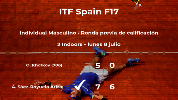 Álvaro Sáez-Royuela Ariza vence al tenista Oleg Khotkov en la ronda previa de calificación Álvaro Sáez-Royuela Ariza vence al tenista Oleg Khotkov en la ronda previa de calificación