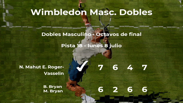 Mahut y Roger-Vasselin pasan a la siguiente fase de Wimbledon tras vencer en los octavos de final Mahut y Roger-Vasselin pasan a la siguiente fase de Wimbledon tras vencer en los octavos de final