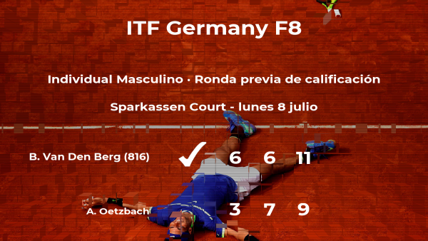 Bart Van Den Berg pasa a la siguiente fase del torneo de Marburgo Bart Van Den Berg pasa a la siguiente fase del torneo de Marburgo