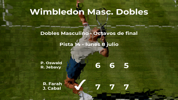 Los tenistas Oswald y Jebavy quedan eliminados en los octavos de final de Wimbledon Los tenistas Oswald y Jebavy quedan eliminados en los octavos de final de Wimbledon