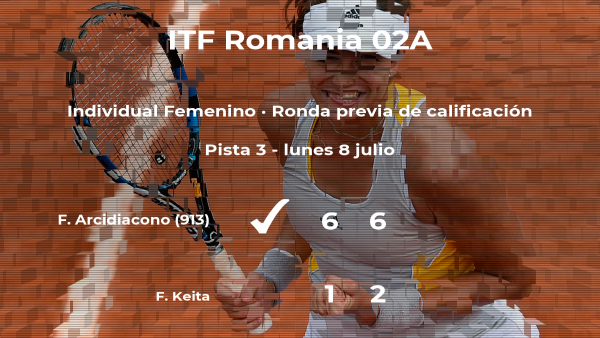 Federica Arcidiacono pasa a la siguiente fase del torneo de Bucarest Federica Arcidiacono pasa a la siguiente fase del torneo de Bucarest