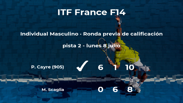 Paul Cayre pasa de ronda del torneo de Ajaccio Paul Cayre pasa de ronda del torneo de Ajaccio