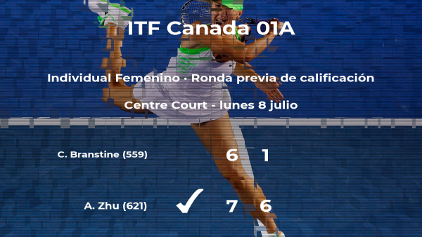Amy Zhu consigue ganar en la ronda previa de calificación contra Carson Branstine Amy Zhu consigue ganar en la ronda previa de calificación contra Carson Branstine