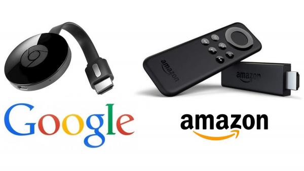 Los dispositivos Chromecast de Google y Amazon Fire Stick TV Los dispositivos Chromecast de Google y Amazon Fire Stick TV