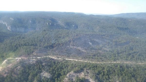 Incendio en Carrascosa de la Sierra. Incendio en Carrascosa de la Sierra.