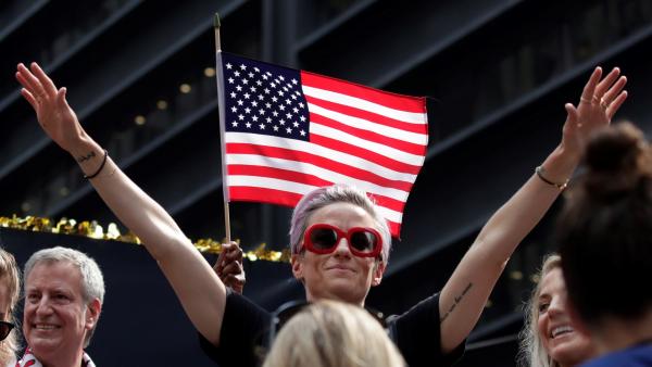 Megan Rapinoe en la celebración del Mundial Megan Rapinoe en la celebración del Mundial