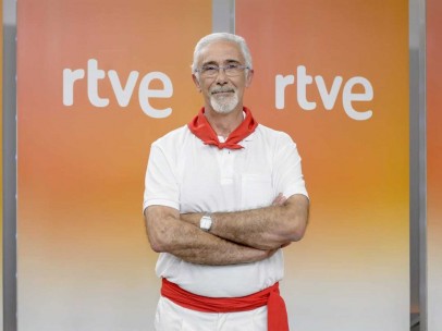 El presentador de los Sanfermines, Javier Solano.