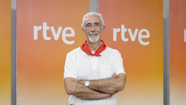 El presentador de los Sanfermines, Javier Solano. El presentador de los Sanfermines, Javier Solano.