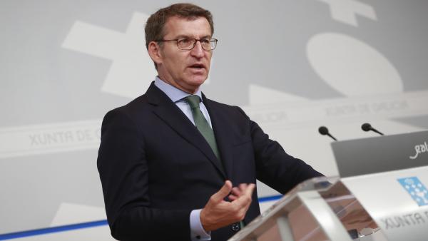 El presidente de la Xunta, Alberto Núñez Feijóo, en la rueda de prensa posterior al Consello El presidente de la Xunta, Alberto Núñez Feijóo, en la rueda de prensa posterior al Consello