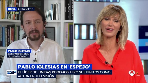 Pablo Iglesias siendo entrevistado por Susanna Griso en 'Espejo público' Pablo Iglesias siendo entrevistado por Susanna Griso en 'Espejo público'